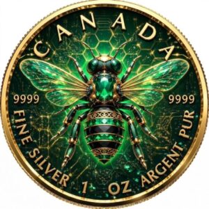 THE EMERALD BEE 1 Oz Silver Maple Leaf