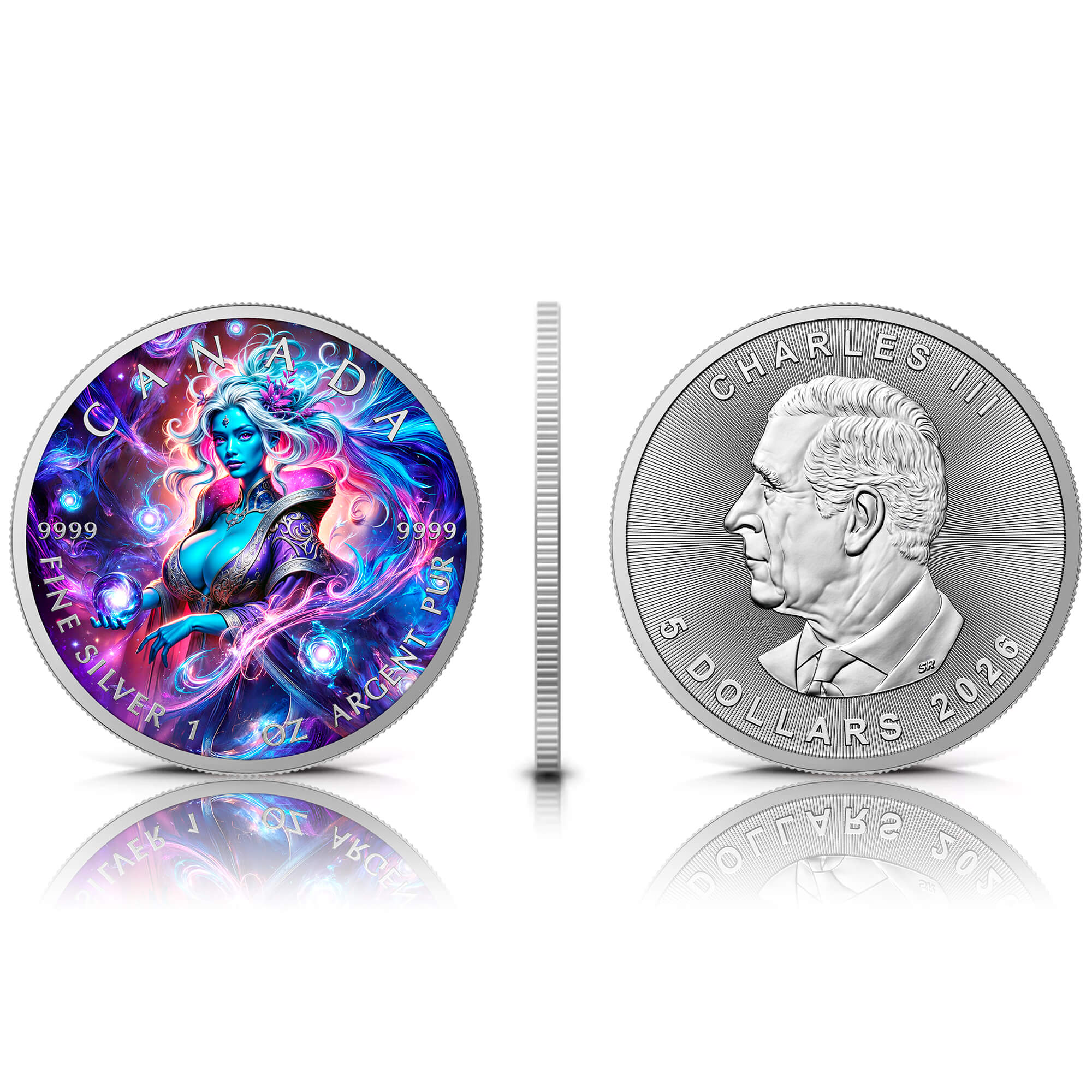 The Sorceress 1 Oz Colorized Silver Coin - Image 3