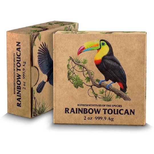 Rainbow Tucan Representatives Of the Species 2 Oz Silver Coin - Image 4
