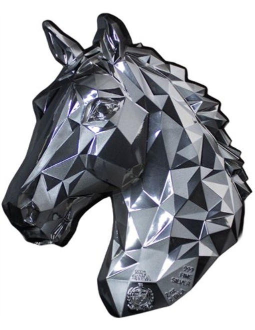 LOW POLY LUNAR HORSE SHAPED Stacker 2 Oz Silver 2 Tala Samoa 2026